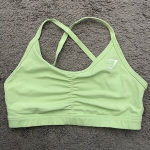 Lime Green Gymshark Ruched Sports Bra